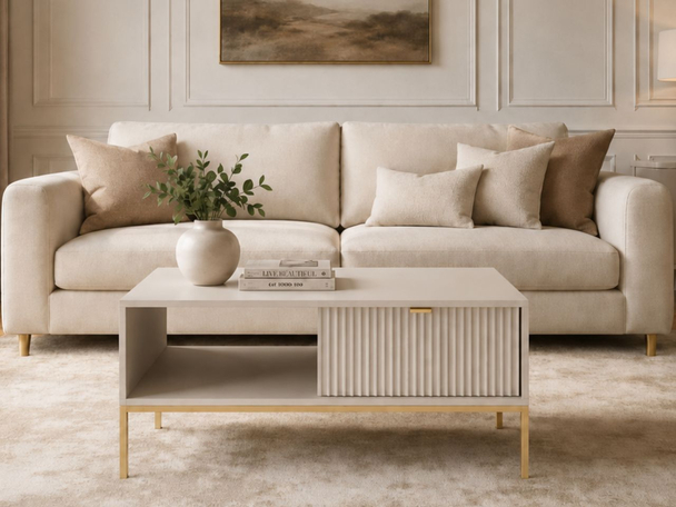 Table Basse avec Rangement Amber Cachemire