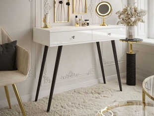 Console élégante avec tiroirs Olivine Brillant blanc