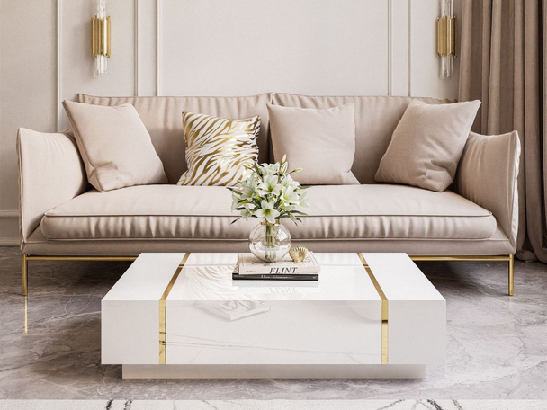Table Basse Lunelie Brillant blanc