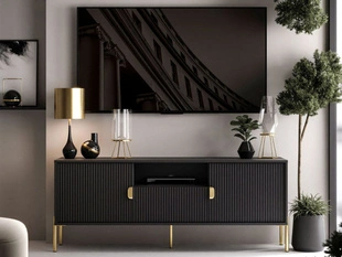 Meuble TV Rangement Orlean Noir mat