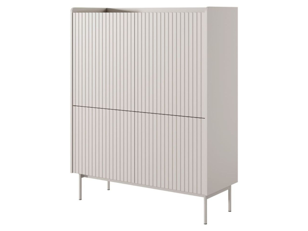 Commode avec portes Abios Beige, Chêne Scandi