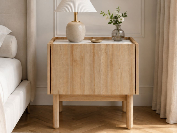 Table de chevet avec tiroir Braha Chêne de Riviera