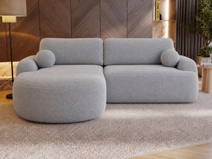 Canapé d'Angle Gauche Convertible avec Coffre Aurio Gris