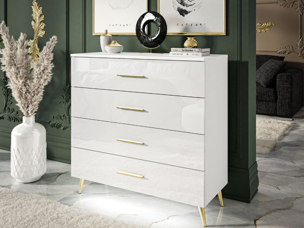 Commode de Rangement avec éclairage LED Nuveo Blanc