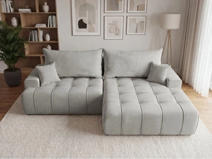 Canapé d'Angle Convertible avec Coffre Tulio droit Gris