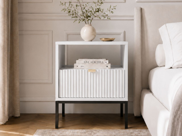 Table de Chevet avec Amber blanc
