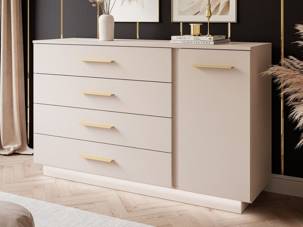 Commode de Rangement avec éclairage LED Nuveo Cachemire