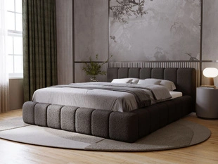 Lit Coffre rembourré avec sommier relevable 120x200 Orio Noir