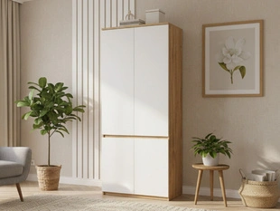 Armoire Portes Battantes Arcadia Blanc, Marron