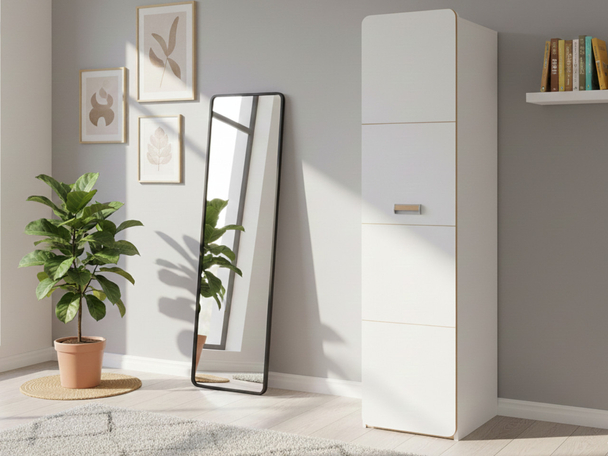 Armoire Portes Battantes Lindo Blanc, chêne Nash
