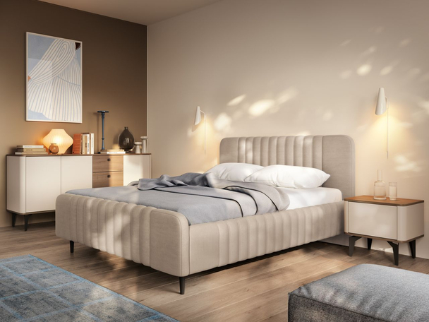 Ensemble de mobilier de chambre à coucher Arelis Kashmir, noyer royal