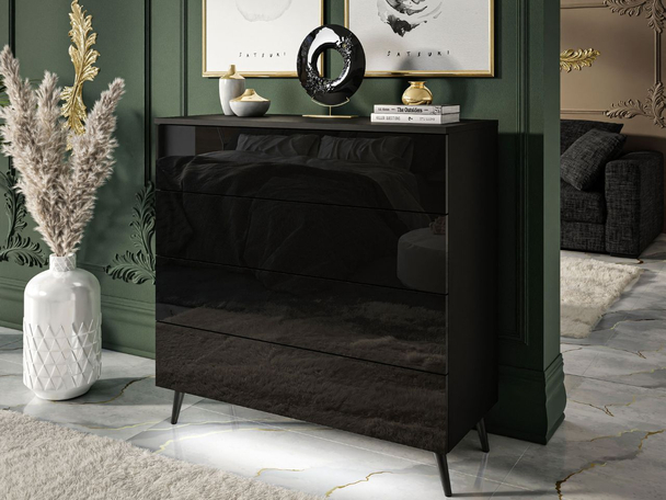 Commode de Rangement avec éclairage LED Nuveo Noir