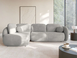 Canapé d'Angle Gauche Convertible avec Coffre Carino Gris clair