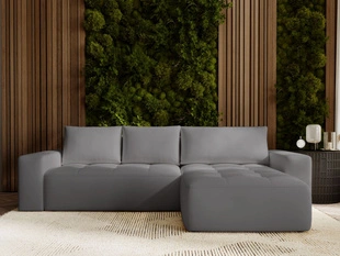 Canapé d'Angle Droite Convertible avec Coffre Portland Gris foncé