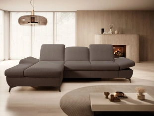 Canapé d'Angle Gauche Convertible avec Coffre Hannover Marron foncé