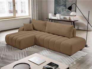 Canapé d'Angle Gauche Convertible avec Coffre Adoro Marron