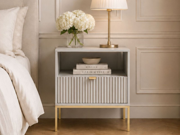 Table de Chevet avec Amber gris