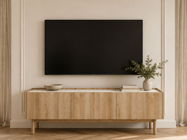 Meuble TV Rangement Braha Chêne de Riviera