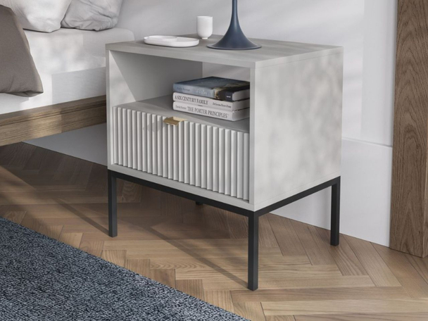 Table de Chevet avec Amber gris