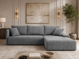 Canapé d'Angle Convertible avec Coffre Merivo Gris