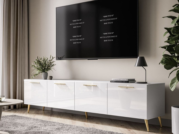 Meuble TV Rangement Noaé Blanc