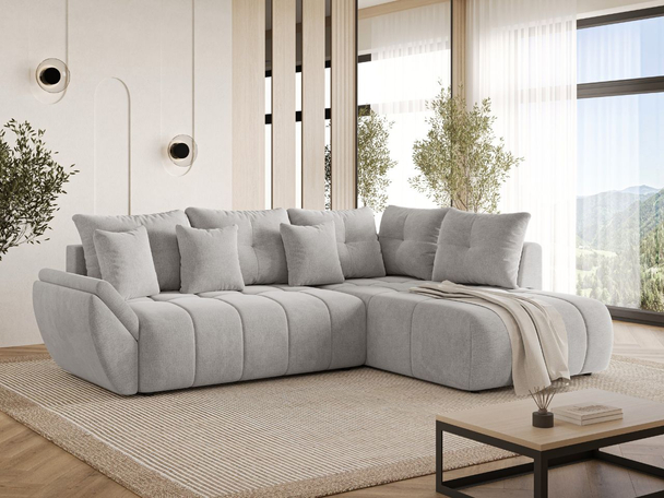 Canapé d'Angle Convertible Réversible Genoa Gris clair