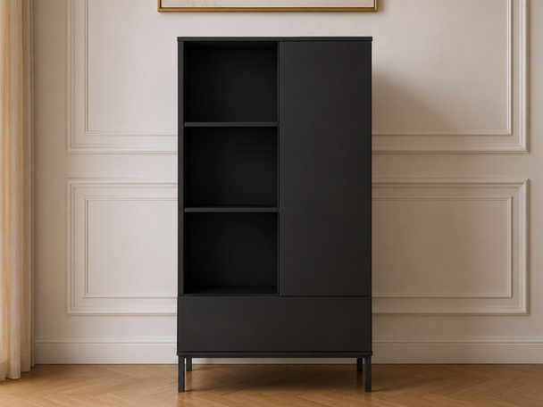 Bibliothèque avec tiroir Soroko Noir