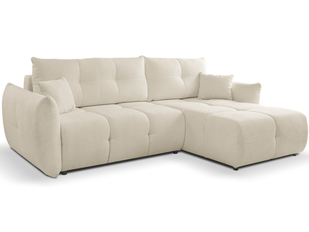 Canapé d'Angle Convertible avec Coffre Réversible Bene Beige