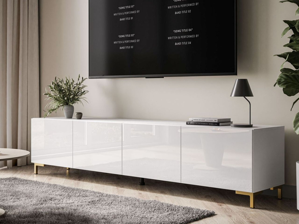 Meuble TV Rangement Nodoo Blanc