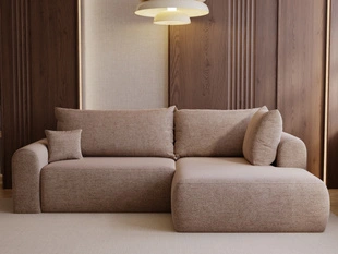 Canapé d'Angle Convertible avec Coffre Savana Bis Beige foncé