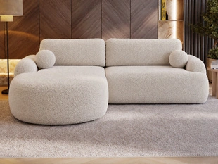 Canapé d'Angle Gauche Convertible avec Coffre Aurio Blanc