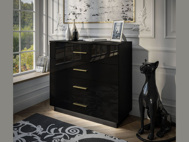 Commode de Rangement avec éclairage LED Nuveo Noir