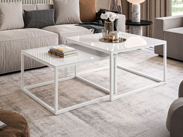 Tables Basses Gigognes Asumi Blanc 35x41