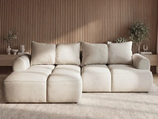 Canapé d'Angle Gauche Convertible avec Coffre Boono Beige