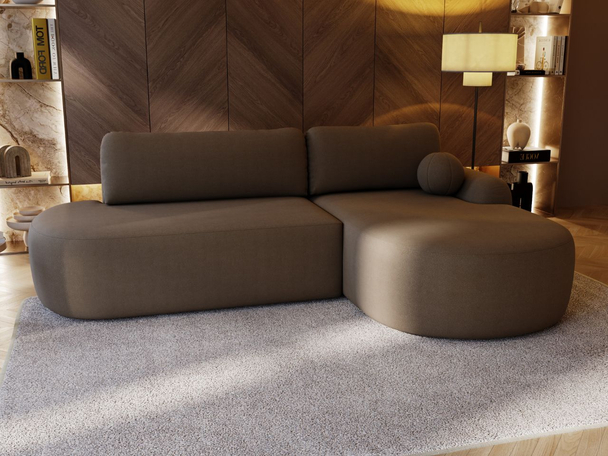 Canapé d'Angle Droit Convertible avec Coffre Aurio O Marron