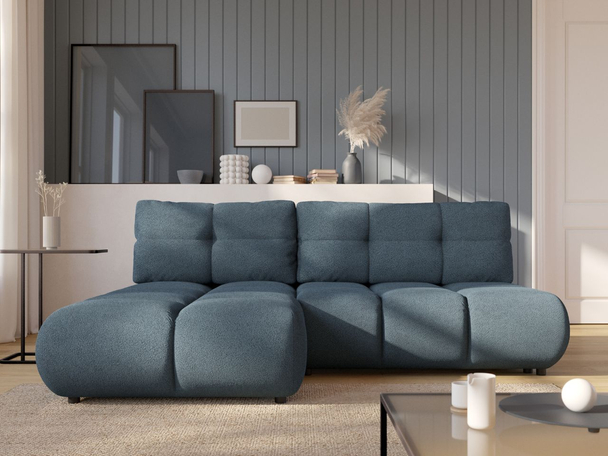 Canapé d'Angle Gauche Convertible avec Coffre Milet Milet Bleu foncé