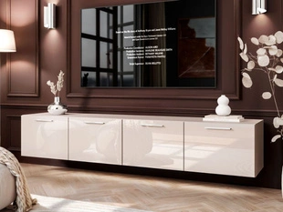 Meuble TV Rangement avec éclairage LED Noaé Cachemire