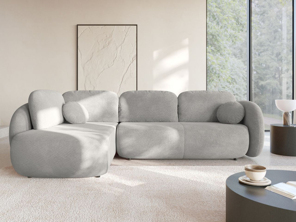 Canapé d'Angle Gauche Convertible avec Coffre Carino Gris clair