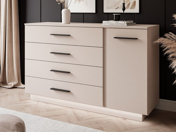 Commode de Rangement avec éclairage LED Nuveo Cachemire