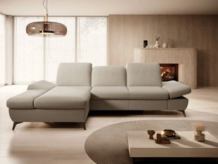 Canapé d'Angle Gauche Convertible avec Coffre Hannover Marron clair