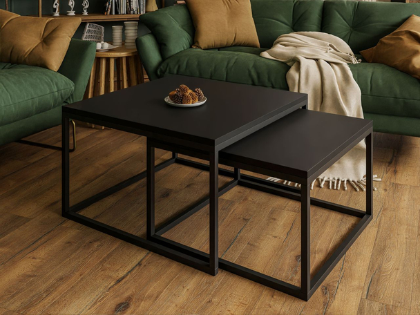 Tables Basses Gigognes Asumi Noir 36x42