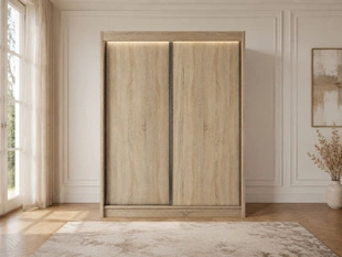 Armoire Portes Coulissantes avec éclairage LED Diano Chêne Sonoma
