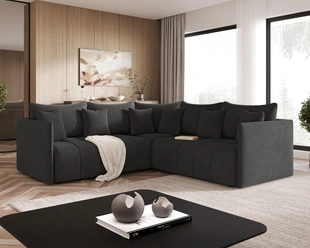 Canapé d'Angle Convertible avec Coffre Réversible Ardi L Anthracite