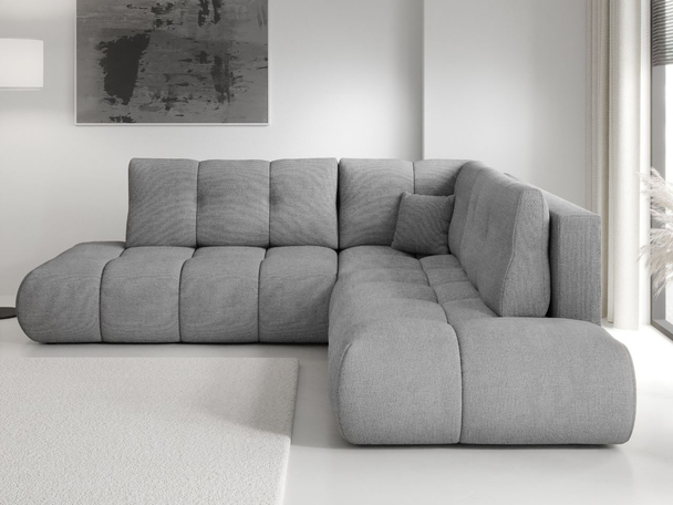 Canapé d'Angle Droite Convertible avec Coffre Kair Gris