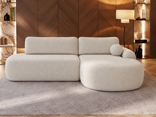 Canapé d'Angle Droit Convertible avec Coffre Aurio O Blanc