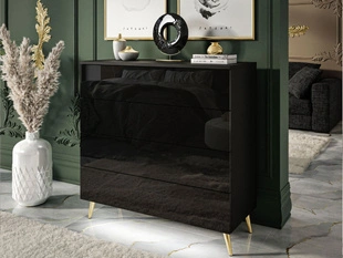 Commode de Rangement avec éclairage LED Nuveo Noir