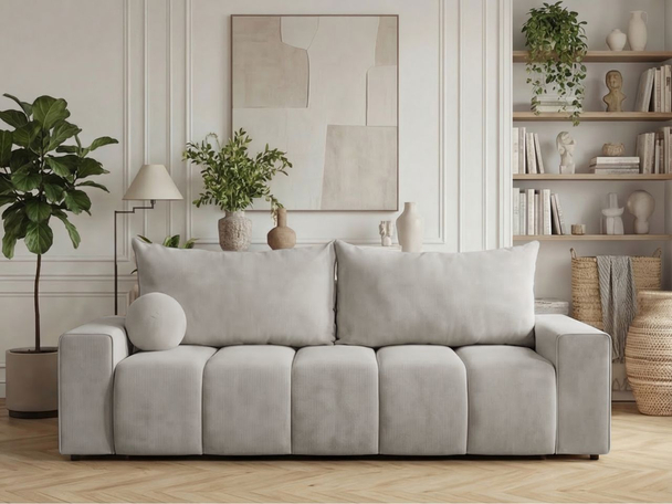 Canapé Droit Convertible avec Coffre Miro Gris