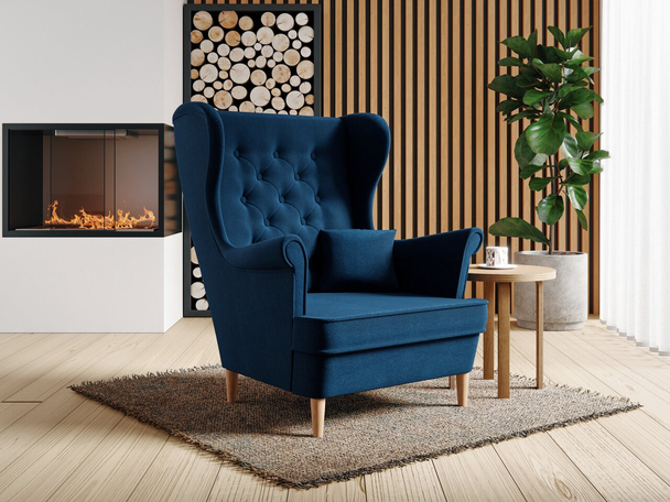 Fauteuil sur pieds Oslo II Bleu foncé
