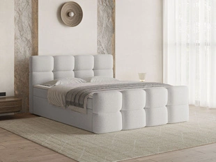 Lit Boxspring avec Coffre de Rangement 180x200 Rivon Gris clair