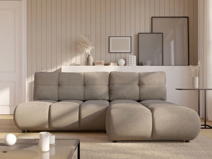 Canapé d'Angle Droite Convertible avec Coffre Milet Gris clair